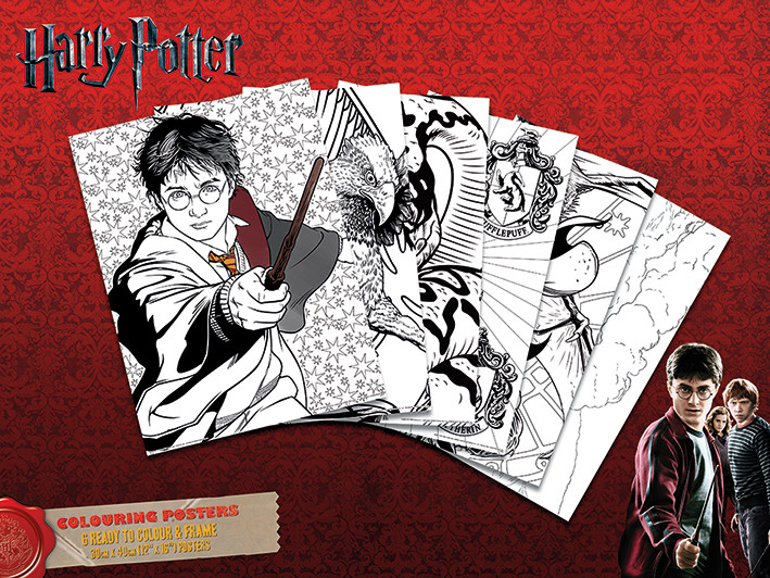 Ausmalposter Harry Potter - Hogwarts
