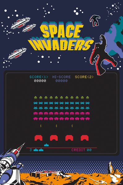 Poster Space Invaders - Screen | Wall Art | 3+1 FREE | UKposters