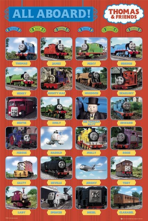Poster, Quadro THOMAS AND FRIENDS all aboard Poster sul muro