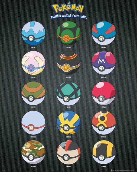 Poster Pokemon - Pokeballs