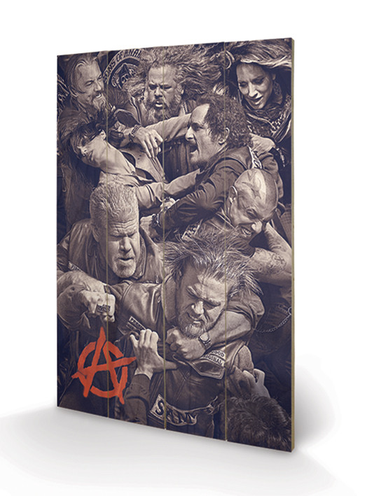 Poster su legno Sons of Anarchy - Fight