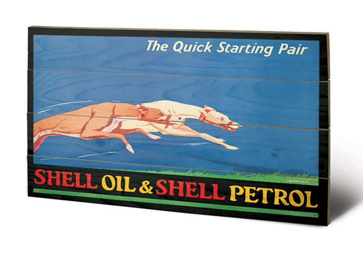 Bild auf Holz Shell - Greyhounds, 1926