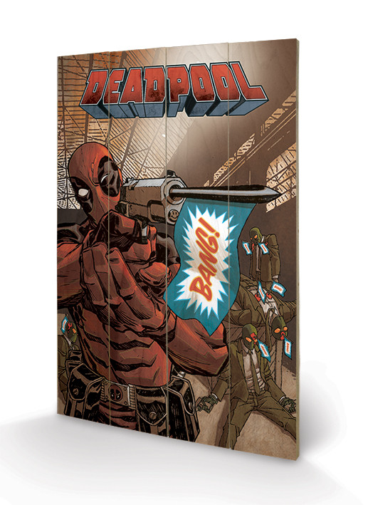 Bild auf Holz Deadpool - Bang