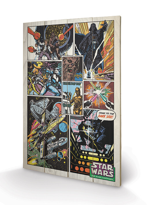 Bild auf Holz Star Wars - Retro Comic