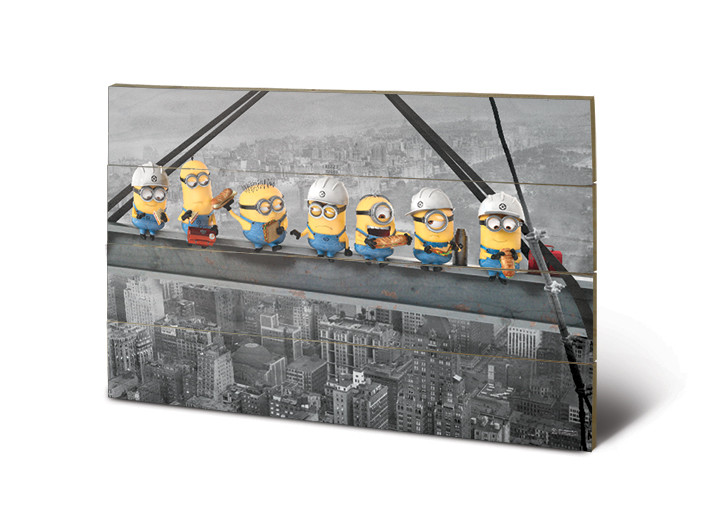 Poster su legno Cattivissimo me - Lunch On A Skyscraper