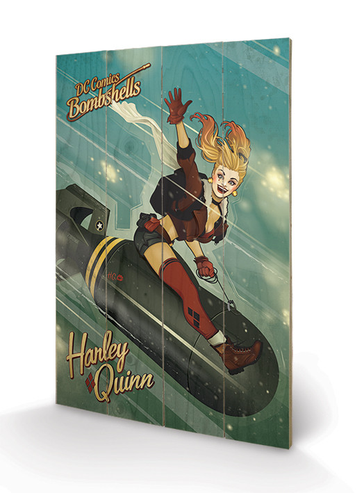 Poster su legno DC Comics: Bombshells - Harley Quinn Bomb