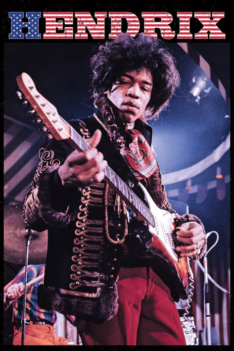 Poster Jimi Hendrix - stars and stripes
