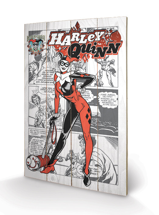 Poster su legno Harley Quinn - aka Dr. Harleen Francis Quinzel