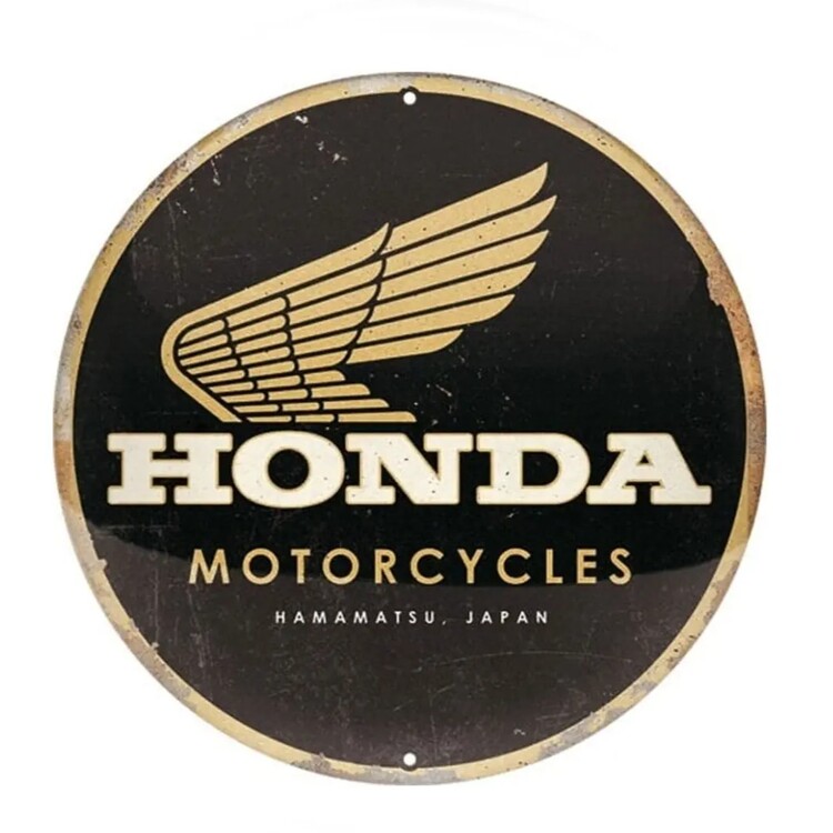 Metallschild Honda - Motorcycles Gold