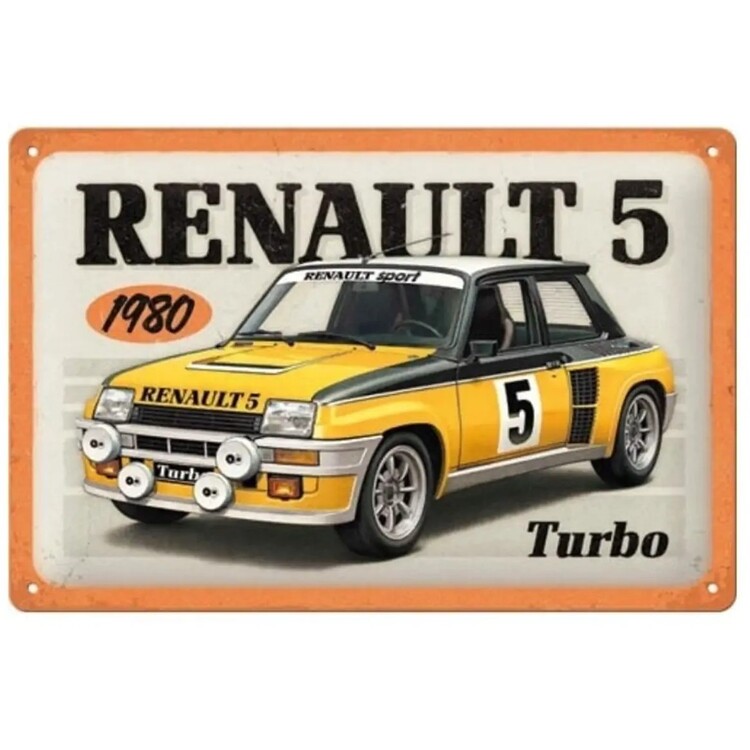 Metallschild Renault - 5 Turbo