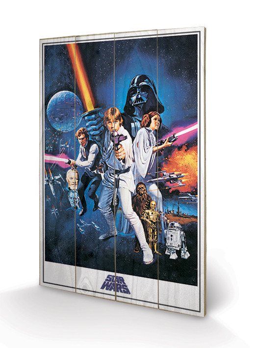 Poster su legno Star Wars Episodio IV: Una nuova speranza - One Sheet