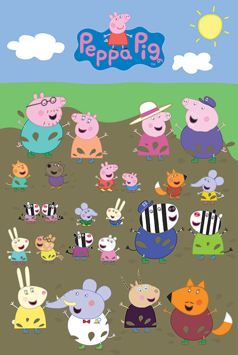 Poster Peppa Wutz - Characters Muddy Puddle