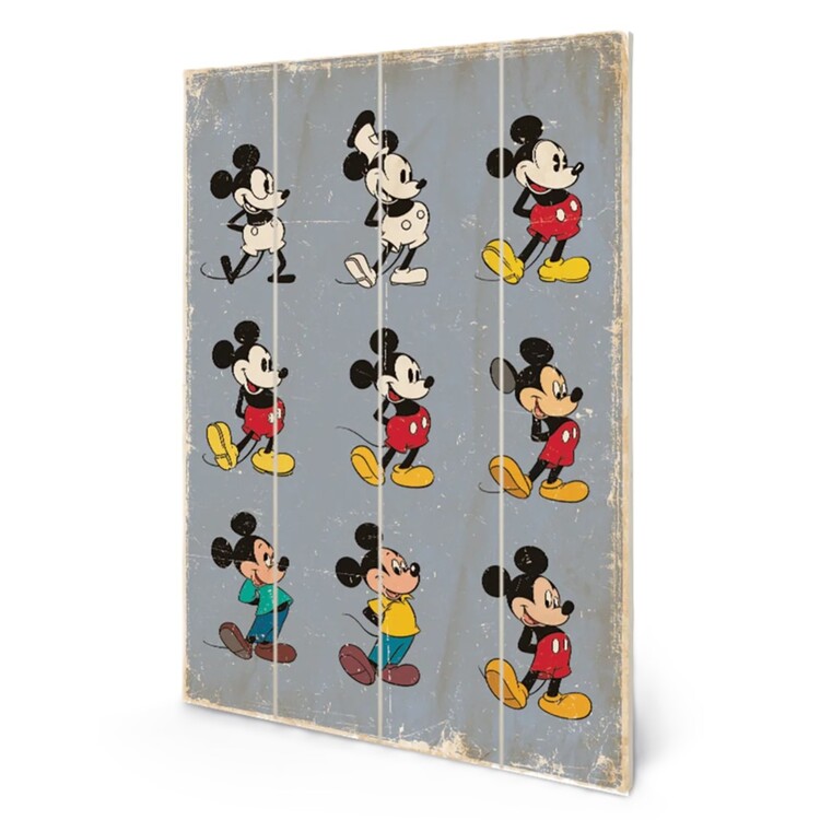 Obraz na dreve Myšák Mickey (Mickey Mouse) - Evolution