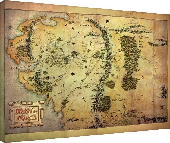 Obraz na płótnie Hobbit - Middle Earth Map