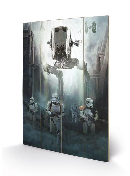 Poster su legno Rogue One: Star Wars Story - Stormtrooper Patrol