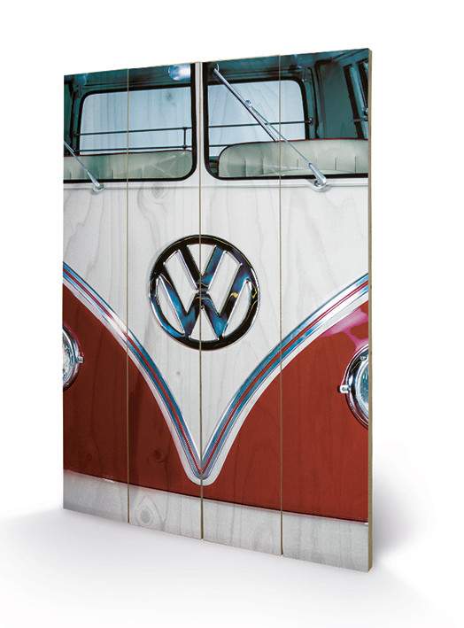 Poster su legno VW - Red