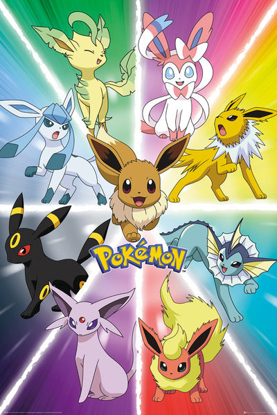 Plakát, Obraz - Pokemon - Eevee Evolution, 61x91.5 cm