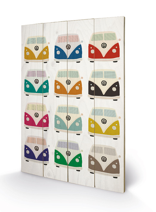 Poster su legno VW - Campers Pop Art