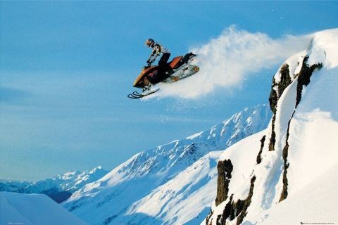 Snowmobile Posters Snowmobile Watercolor Print, Snowmobiler Winter