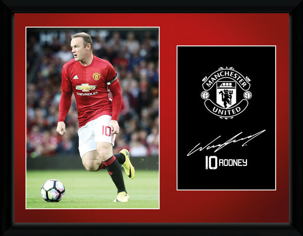 Ingelijste poster Manchester United - Rooney 16/17
