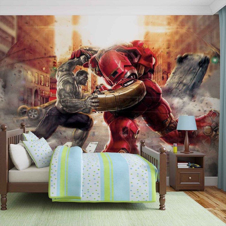 Behang Marvel Avengers Hulkbuster vs Hulk