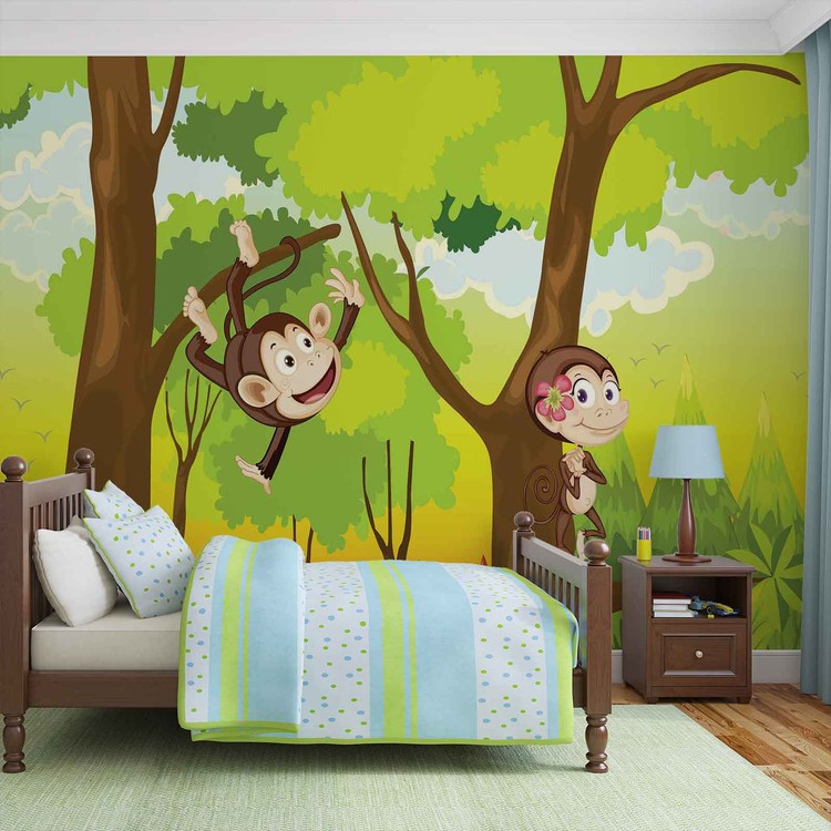 Wall Mural Monkeys Boys Bedroom