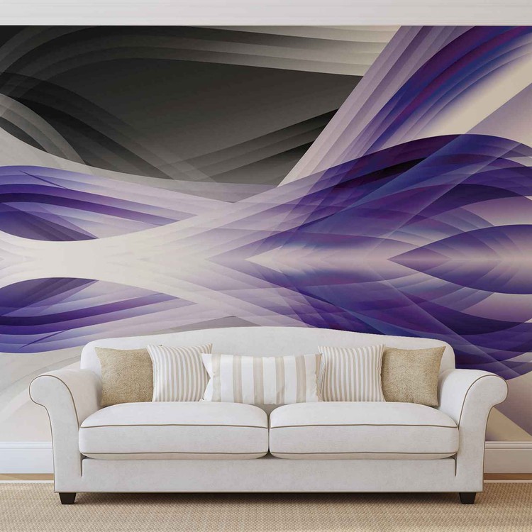 Behang Abstract Light Pattern Purple