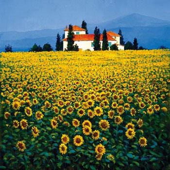 Művészeti nyomat Sunflowers Field
