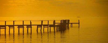 Umělecký tisk Pier With Orange Sky