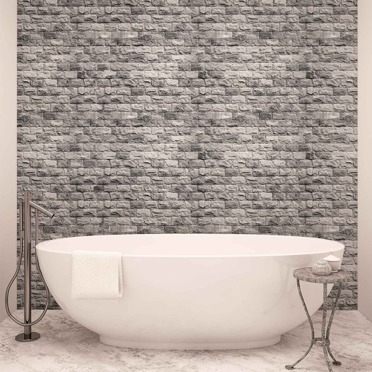 Behang Gray Brick Wall
