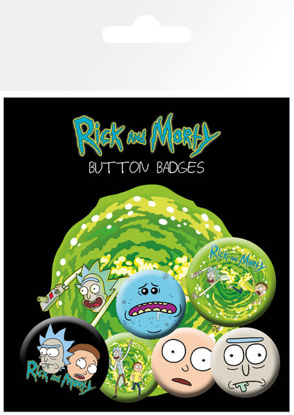 Plackový set Rick & Morty - Characters, 4 x 25mm + 2 x 38mm cm