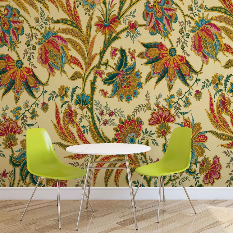 Behang Flowers Plants Pattern Vintage