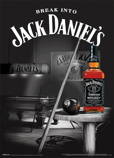 Bild auf Holz JACK DANIEL'S - pool room 3D
