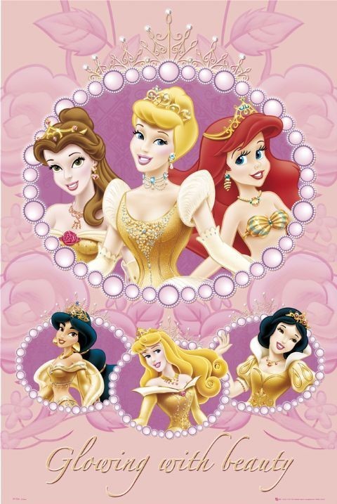 Poster DISNEY PRINCESS - glow