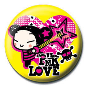 Button PUCCA - yellow punk love