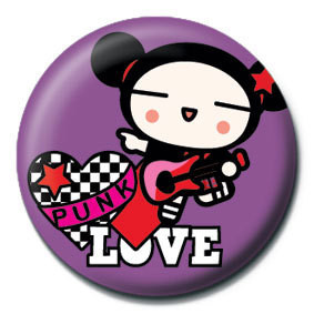 Button PUCCA - purple punk love