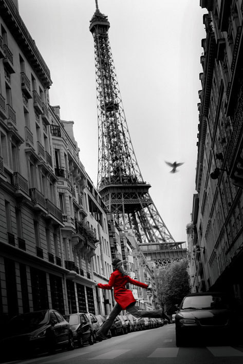 Poster Paris - la veste rouge