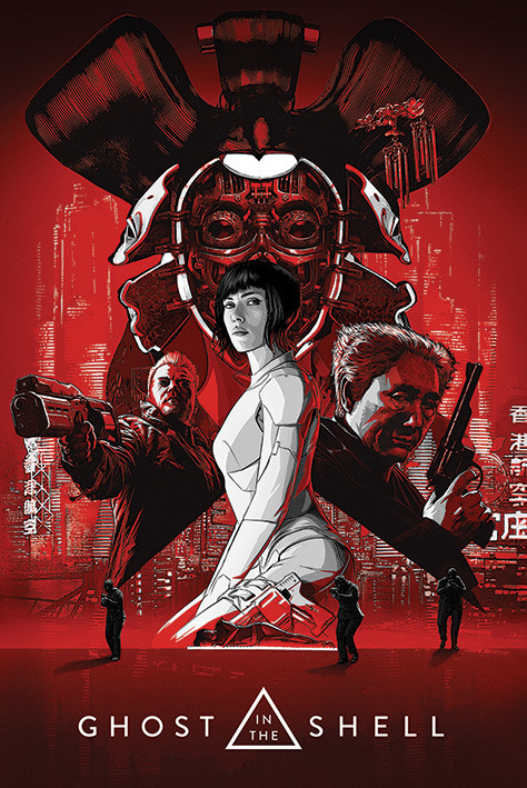 Poster GHOST IN THE SHELL Sur Toile - 50x75cm, Décor Murale Anime, Style Cadre
