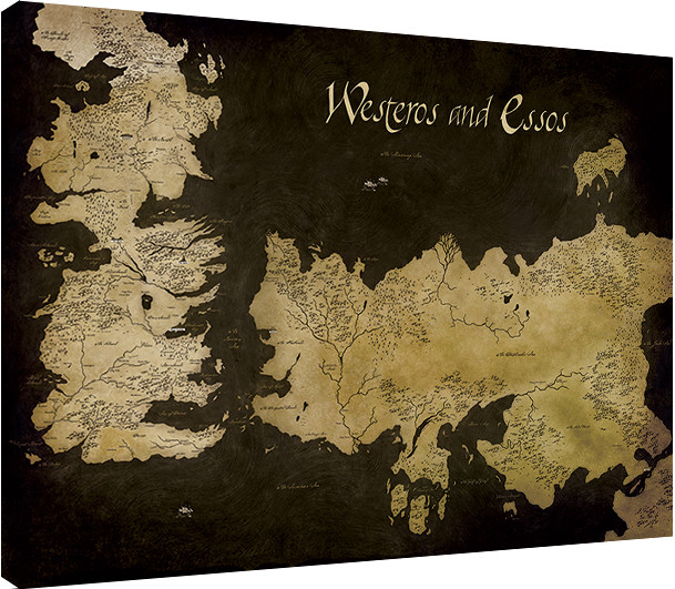 Obraz na płótnie Gra o tron - Westeros and Essos Antique Map