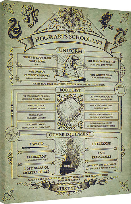 Obraz na płótnie Harry Potter - Hogwarts School List