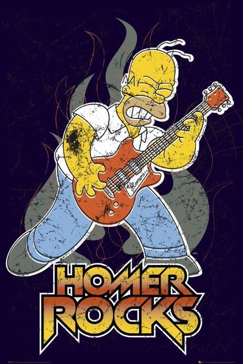 Poster THE SIMPSONS - homer lets rock