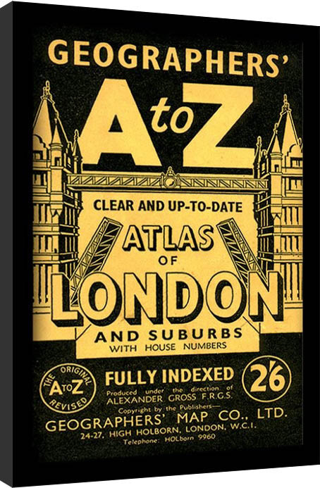 Rámovaný plakát Londýn - A-Z Vintage