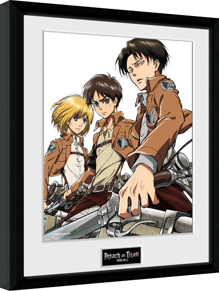 Gerahmte Poster Attack On Titan - Trio
