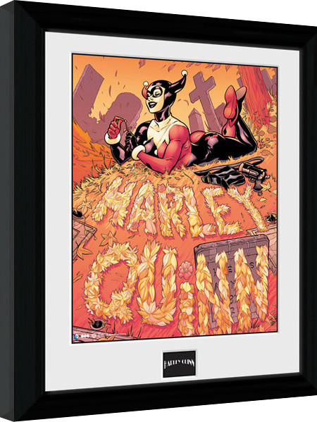 Gerahmte Poster Batman Comic - Harley Quinn Graveyard