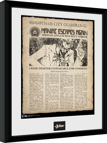 Poster incorniciato Batman Comic - Joker Escpaes