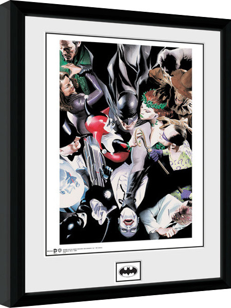 Gerahmte Poster Batman Comic - Villains