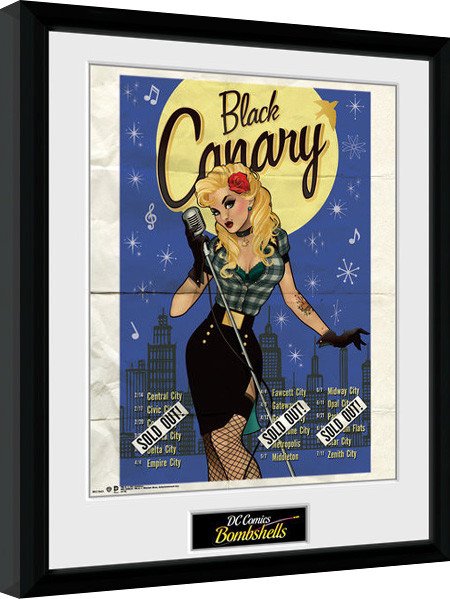 Gerahmte Poster DC Comics - Black Canary Bombshells