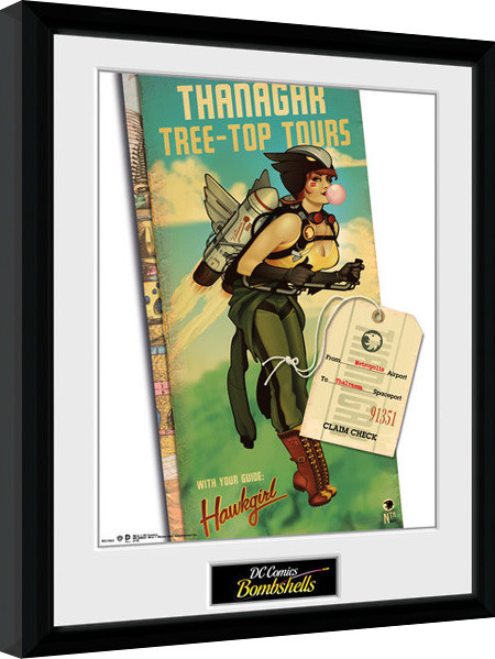 Rámovaný plakát DC Comics - Hawkgirl Bombshells
