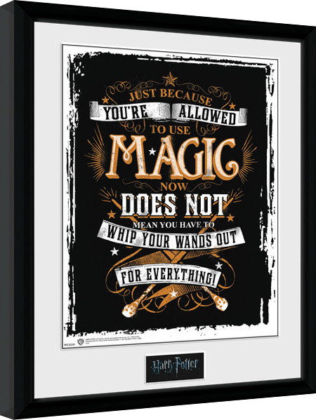 Zarámovaný plagát Harry Potter - Wands Out