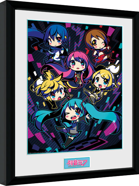 Gerahmte Poster Hatsune Miku - Neon Chibi